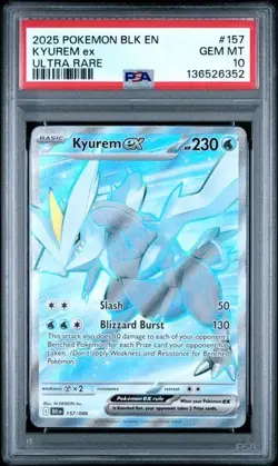 Kyurem ex 157/086 Ultra Rare Pokemon TCG Black Bolt PSA 10 Gem Mint - Image 1