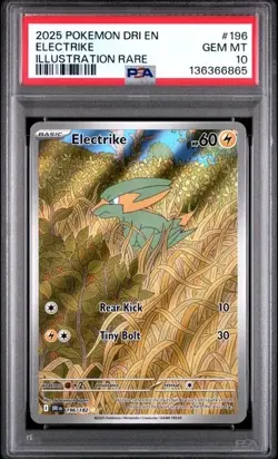 2025 POKEMON DRI EN-DESTINED RIVALS ILLUSTRATION RARE #196 ELECTRIKE PSA 10 - Image 1