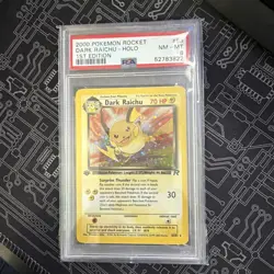 2000 Pokemon Dark Raichu Holo Team Rocket 1st Edition #83 PSA 8 - Image 1