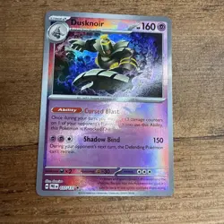 Pokemon TCG Prismatic Evolutions Dusknoir Masterball Reverse Holo Card 037/131 - Image 1