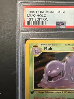 Muk-Holo 1999 Pokemon Fossil #13 1st Edition PSA 8 - Image 2