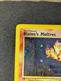 Pokemon TCG Blaine's Moltres Gym Heroes Holo Card 1/132 LP+ SWIRL - Image 2