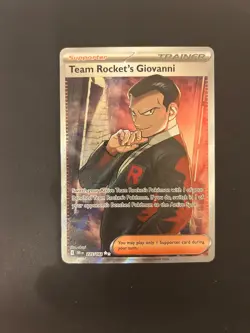 Pokemon Card Team Rocket's Giovanni 225/182 Destined Rivals Ultra Rare - NM - Image 1