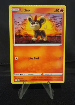 CRIMPED Litleo Pokemon Error Card 22/203 Evolving Skies - Image 1