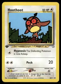 Pokemon Tcg Neo Genesis WOTC NM Regular Hoothoot [1st Edition] #60 - Image 1