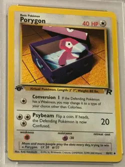 Porygon 2000 Pokemon Team Rocket #48 1st Edition PSA Graded Mint 9 Vintage Card - Image 2