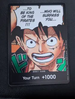 One Piece Card Game Luffy DON!! Promo FOIL 1st Anniversary Near Mint - Image 1