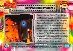 INTRODUCTIONS #21 - BLUE Logo - NON-HOLO - MEWTWO SB - TOPPS POKEMON CARD LP/MP - Image 2