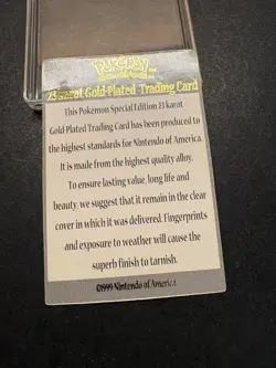 23k Gold Plated Pokemon Trading Card, Burger King 1999 - Image 4