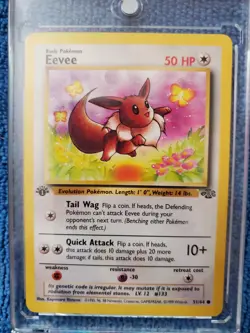 POKEMON CARD EEVEE 51/64 1ST EDITION JUNGLE SET VINTAGE - Image 1