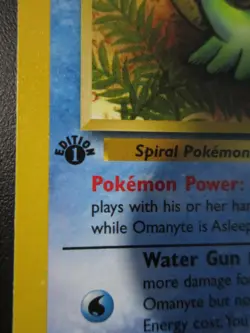 OMANYTE POKEMON CARD 1ST EDITION 52/62 FOSSIL NON HOLO NEVER PLAYED NM- - Image 2