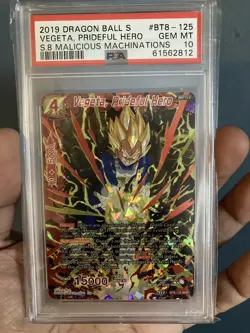 Vegeta, Prideful Hero BT8-125 PSA 10 Dragon Ball Card Malicious Machinations - Image 1