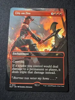 City on Fire Borderless NonFOIL MTG Secret Lair D&D 50th NM Near Mint - Image 1