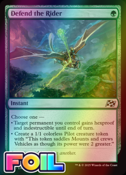x1 Defend the Rider DFT Aetherdrift MTG 157 FOIL UNCOMMON M/NM 1x - Image 1