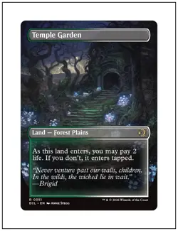 1x Temple Garden, Borderless Art, Lorwyn Eclipsed, Magic MTG NM - Image 2