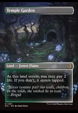 MTG Lorwyn Eclipsed Temple Garden 0351 Reversible Borderless NM - Image 2