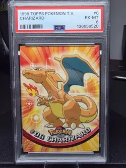 1999 TOPPS POKEMON TCG Charizard #06 TV ANIMATION PSA 6 - Image 1