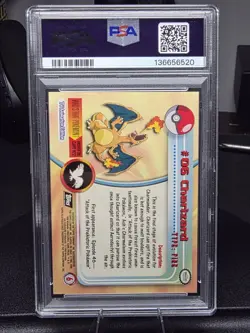 1999 TOPPS POKEMON TCG Charizard #06 TV ANIMATION PSA 6 - Image 2