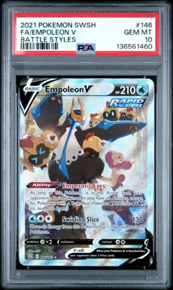 2021 Pokemon Empoleon V Alternate Full Art Battle Styles 146/163 PSA 10 - Image 1