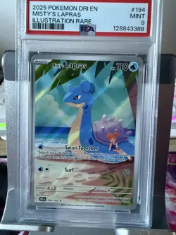 Pokemon TCG Misty's Lapras 194/182 Destined Rivals PSA 9 MINT - Image 1