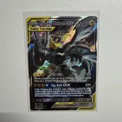 Pokemon Pikachu & Zekrom GX SM168 Tag Team Full Art Promo Holo 240HP - Image 1