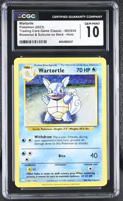 Pokemon TCG Wartortle 002/034 Blastoise & Suicune ex Deck CGC GEM MINT 10 GRADED - Image 1