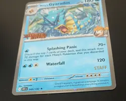Pokemon Destined Rivals Mistys Gyarados Stamped STAFF 049/182 - Image 2