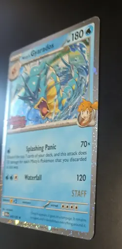 Pokemon Destined Rivals Mistys Gyarados Stamped STAFF 049/182 - Image 4