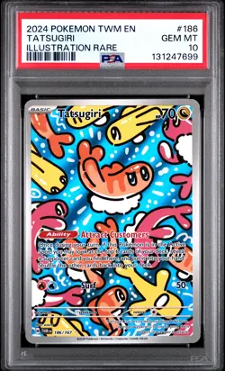 2024 POKEMON TWM EN-TWILIGHT MASQUERADE ILLUSTRATION RARE #186 TATSUGIRI PSA 10 - Image 1
