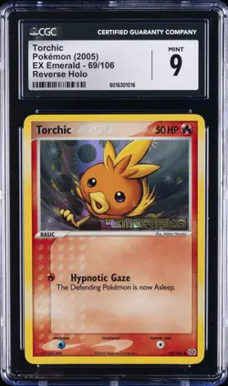 2005 POKEMON EX EMERALD - REVERSE HOLO #69/106 TORCHIC CGC 9 - Image 1