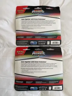 (Set of 2) Pokemon TCG Prismatic Evolutions Tech Sticker Collection New Sealed - Image 2