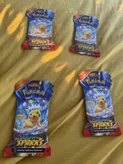 Pokemon Surging Sparks Sleeved Booster Pack Lot NEW SEALED! Lot Of Four (4)⚡⚡ - Image 1