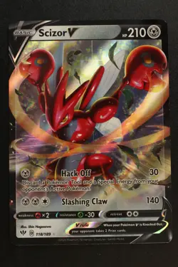 Scizor V 118/189 - Pokemon TCG - Sword & Shield Darkness Ablaze - Image 1