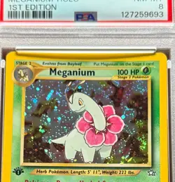 Pokemon Neo Genesis #10 Meganium Holo 1st Edition PSA NM-MT 8 - Image 2