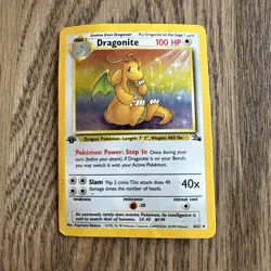 1999 POKEMON CARD DRAGONITE FOSSIL 1ST EDITION #4/62 -HOLO - Image 2