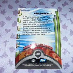 PIKACHU HV6 Topps Pokemon Card TV Animation Edition Heroes Villains 2000 LP - Image 2