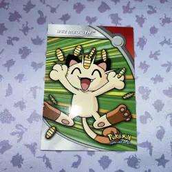Pokemon #52 Meowth Card HV9 Heroes & Villains Topps TV Animation Series 3 LP - Image 1