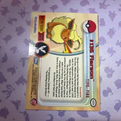 FLAREON Series 3 TV Animation POKEMON Non-Holo TOPPS 2000 Trading Card #136 MP - Image 2