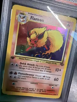 Pokemon TCG Flareon Jungle Holo Card 3/64 1st Edition Rare PSA 6 EX MT - Image 2