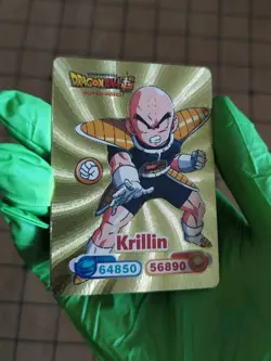 Dragon Ball Heroes Card Krillin Plated Metal Custom Card Doujin DBZ DBS CCG - Image 1