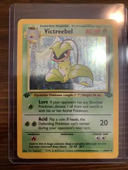 Pokemon TCG Victreebel Jungle 1st Edition Holo Card 14/64 Moderate Play - Image 1