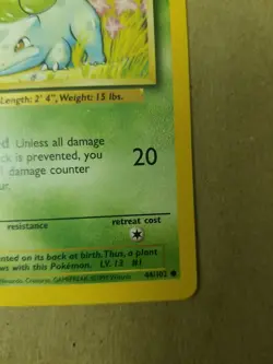 INK ERROR - BULBASAUR 44/102 - BASE SET - VINTAGE WOTC Pokemon Card - NM/M - Image 4