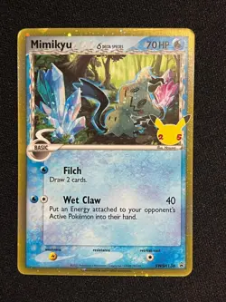 Pokemon Mimikyu Delta Species SWSH136 STANDARD CARD SIZE Promo Celebrations - Image 1