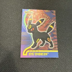 Umbreon #197 Blue Logo Topps Holo Foil TV Animation Pokemon Card LP - Image 1