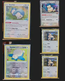 Pokemon Lot of 5 Snorlax Cards NM Condition - Image 1