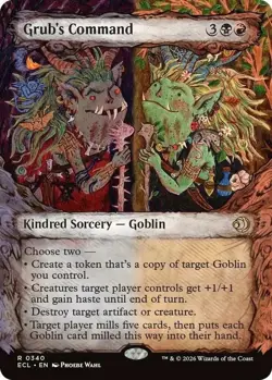 MTG Lorwyn Eclipsed Grub's Command 0340 Showcase NM - Image 1