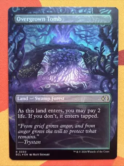 Magic MTG - Overgrown Tomb - Borderless FOIL Rare (0350) Lorwyn Eclipsed NM - Image 2