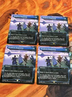 MTG x Final Fantasy Promo 4x PROPHETIC BEGINNING Preordain Non Foil MINT Playset - Image 1