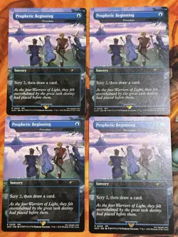 MTG x Final Fantasy Promo 4x PROPHETIC BEGINNING Preordain Non Foil MINT Playset - Image 2