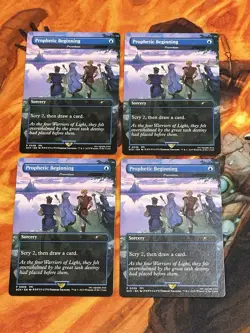 MTG x Final Fantasy Promo 4x PROPHETIC BEGINNING Preordain Non Foil MINT Playset - Image 3